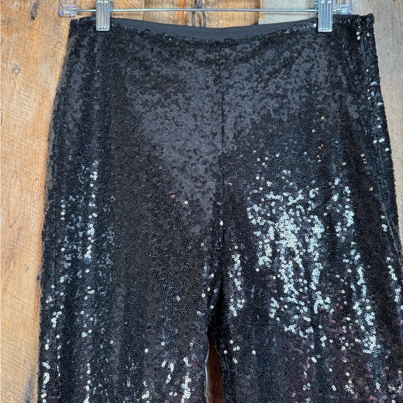 Open Edit Black Sequin Flare Pants - Size Small - Picture 8 of 16